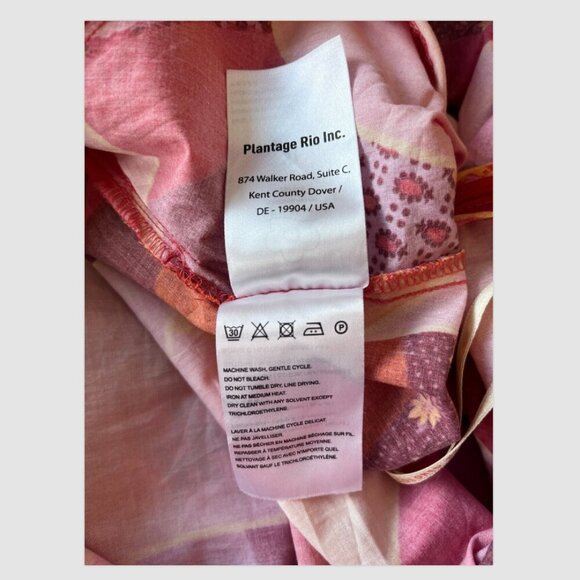 Farm Rio Patch Twirl One Shoulder Maxi Dress Size XL 100% Cotton Pink Red Multi - Picture 10 of 12